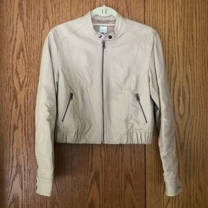 LC Lauren Conrad Cropped Faux Leather Moto Jacket